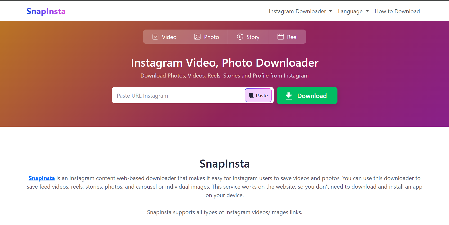 Cara Simpan Highlight Instagram dengan SnapInsta